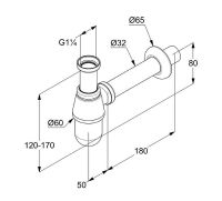 Сифон для раковины Kludi 1010505-00 Хром — фото 2, Сифоны для раковины