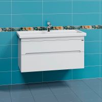 Тумба под раковину СанТа Лондон 100 224040 подвесная Белая — фото 3, Тумбы под раковину