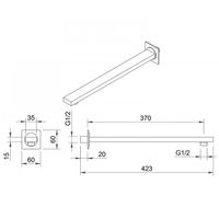Кронштейн для верхнего душа Berges Ventas S Black 074008 Черный матовый — фото 2, Душевое оборудование. Душевая программа