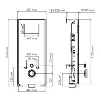 Инсталляция WasserKRAFT Abens 20TLT.010.ME.WH.BN01 для унитаза Белое стекло с клавишей смыва Никель — фото 4, Инсталляции для унитазов