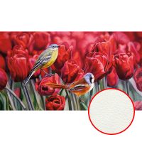 Фреска Ortograf Цветы 8224 Фактура флок FLK Флизелин (1,8*1) Красный/Зеленый, Цветы/Птицы/Живопись — фото 1, Фрески