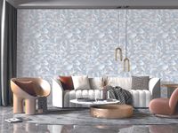 Обои Bernardo Bartalucci Bigi 5064-3 Флизелин (1,06*10) Серый/Голубой, Геометрия — фото 2, Обои для стен