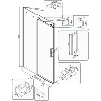 Душевая дверь Veconi Vianno VN-74В 140 VN74B-140-01-C4 профиль Черный матовый стекло прозрачное — фото 4, Душевые двери в нишу