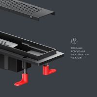 Душевой лоток AM.PM PrimeFlow 40 W02SC-P11-040-01BM с Черной матовой решеткой Cut Gradient — фото 14, Душевые лотки