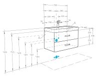 Тумба под раковину Aquaton Америна 76 1A137701AM010 подвесная Белая глянцевая — фото 6, Тумбы под раковину