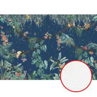 Фреска Ortograf Miracle 33869 Фактура бархат FX Флизелин (4*2,7) Синий/Разноцветный, Листья/Животные/Птицы — фото 1, Фрески