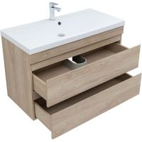 Товар: Тумба под раковину Aquanet Нота New 100 334200 подвесная Дуб светлый - фото 3 Тумба под раковину Aquanet Нота New 100 334200 подвесная Дуб светлый — фото 3, Тумбы под раковину