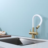 Смеситель для кухни Splenka S70.64.03 Золото матовое Белый — фото 29, Смесители для кухни