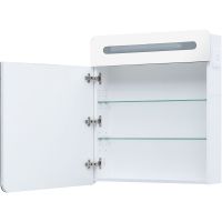 Зеркальный шкаф Aquanet Лукка 70 178955 с подсветкой Белый глянцевый — фото 3, Зеркальные шкафы в ванную