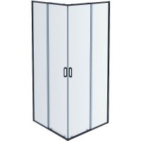 Душевой уголок Aquatek 80х80 AQ ARI KV 08020BL профиль Черный стекло прозрачное — фото 1, Квадратные душевые уголки