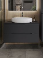 Товар: Тумба с раковиной Orange Line 100 Li-100TugMDF+B08-640W подвесная Графит матовый - фото 3 Тумба с раковиной Orange Line 100 Li-100TugMDF+B08-640W подвесная Графит матовый — фото 3, Тумбы с раковиной