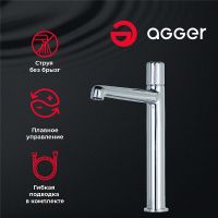 Смеситель для раковины Agger Slim A2212100 Хром — фото 7, Смесители для раковины