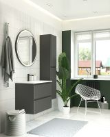 Тумба под раковину Aquanet Эмбер 105 330470 подвесная Черная матовая — фото 7, Мебель для ванной