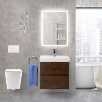 Тумба под раковину BelBagno Neon 60 NEON-600-2C-SO-RS подвесная Rovere Scuro — фото 12, Тумбы под раковину
