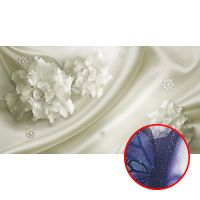 Фреска Ortograf 3D 6681 Фактура бархат серебро FX-S Флизелин (5*2,7) Белый, Цветы — фото 1, Фрески