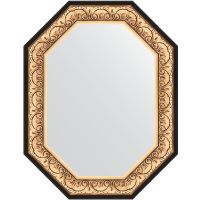 Зеркало Evoform Polygon 90х70 BY 7243 в багетной раме - Барокко золото 106 мм — фото 1, Мебель для ванной