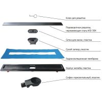 Душевой лоток Berges Optim Line 800 090508 с решеткой Хром глянцевый / под плитку — фото 4, Душевые лотки