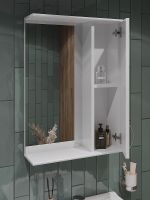 Зеркало со шкафом Orange Лайт 50 LA-50ZSW Белое глянцевое — фото 3, Зеркальные шкафы в ванную