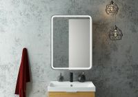 Зеркальный шкаф Art&Max Platino AM-Pla-600-800-1D-L-DS-F с подсветкой с сенсорным выключателем Белый — фото 8, Мебель для ванной