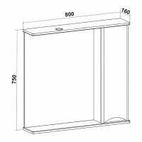 Товар: Зеркало со шкафом Runo Афина 80 R 00-00001172 с подсветкой Белое - фото 3 Зеркало со шкафом Runo Афина 80 R 00-00001172 с подсветкой Белое — фото 3, Зеркальные шкафы в ванную