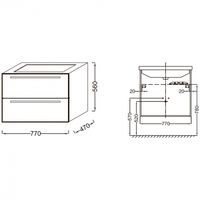 Тумба под раковину Jacob Delafon Struktura 77 EB1277-N18 подвесная Белая — фото 6, Тумбы под раковину