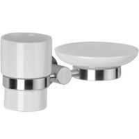 Стакан для зубных щеток Remer Minimal Mi17INOXCR с мыльницей Нержавеющая сталь — фото 1, Мыльницы