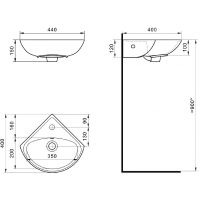 Раковина Santek Ирис 44 1WH110514 Белая — фото 2, Мини-раковины