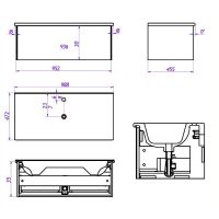 Тумба под раковину La Fenice Terra 100 FNC-01-TER-BG-100 подвесная Синяя матовая — фото 4, Мебель для ванной