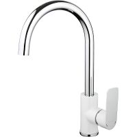 Смеситель для кухни Gappo G48 G4048 Белый Хром — фото 1, Смесители для кухни