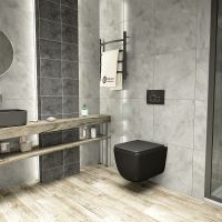 Комплект унитаза с инсталляцией Point Меркурий 886914SLO3+PN41831BM Черный матовый с сиденьем Микролифт и Черной матовой клавишей смыва — фото 11, Унитазы