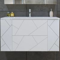 Тумба под раковину Бриклаер Кристалл 100 4627125415920 подвесная Белая — фото 1, Тумбы под раковину