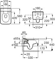 Унитаз Roca Inspira Square 346537000 подвесной без сиденья — фото 6, Подвесные унитазы
