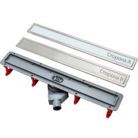 Душевой лоток Pestan Confluo Premium Line 950 White Glass 13000352 с двухсторонней решеткой Хром матовый Белый глянцевый — фото 1, Душевые лотки