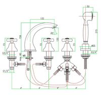 Смеситель на борт ванны Webert Armony AM730401015 Хром — фото 2, Смесители на борт ванны