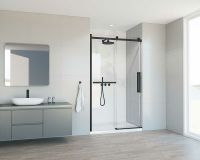 Душевая дверь Vincea Como Soft 130 VDS-1CS130CLB профиль Черный стекло прозрачное — фото 3, Душевые двери в нишу