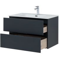 Тумба под раковину Aquanet Алвита New 80 277515 подвесная Антрацит — фото 7, Тумбы под раковину