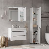 Зеркало со шкафом Volna Lake 80 R zsLAKE80.R-01 с подсветкой Белое — фото 7, Зеркальные шкафы в ванную