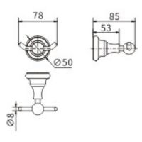 Двойной крючок CeramaLux Elegance 95801 Черный матовый — фото 2, Крючки для полотенец