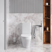 Унитаз компакт AM.PM Inspire CK50C1704W с гигиеническим душем и ершиком с бачком и сиденьем Микролифт — фото 2, Напольные унитазы