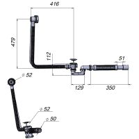 Слив-перелив AM.PM W90A-1000-OFL полуавтомат Хром — фото 3, Сливы-переливы