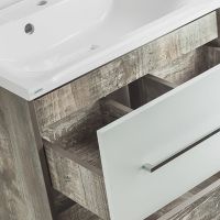 Тумба под раковину Style Line Экзотик 65 Plus подвесная Белый Светлое дерево — фото 2, Мебель для ванной