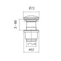 Донный клапан Kaiser 8037 click-clack Хром — фото 2, Донные клапаны