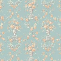 Обои LOYMINA La Belle Epoque Винил на флизелине (1*10,05) Бирюзовый/Голубой/Бежевый, Цветы/Дамаск арт-BQ2 006 — фото 1, Обои для стен