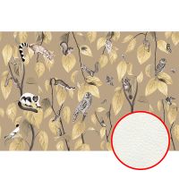 Фреска Ortograf Miracle 33863 Фактура флок FLK Флизелин (4,5*2) Коричневый/Бежевый, Листья/Животные/Птицы — фото 1, Фрески