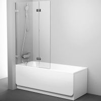 Шторка на ванну Ravak Brilliant BVS2-100 L 7ULA0A00Z1 профиль Хром стекло Transparent — фото 2, Шторки для ванной распашные
