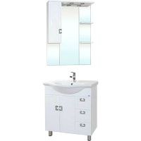 Зеркало со шкафом Bellezza Миа 85 L 4637714002011 с подсветкой Белое — фото 2, Мебель для ванной