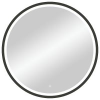 Зеркало Континент Style D 800 ЗЛП2254 с подсветкой Черное с сенсорным выключателем — фото 1, Зеркала в ванную комнату