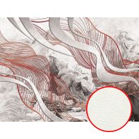 Фреска Ortograf Misto 33981 Фактура флок FLK Флизелин (3,6*2,7) Серый/Красный, Абстракция — фото 1, Фрески