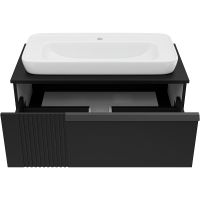 Тумба с раковиной Brevita Savoy 90 УТ000014896 подвесная Черная матовая — фото 4, Мебель для ванной