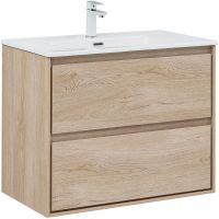 Тумба под раковину Aquanet Милан 80 336384 подвесная Дуб светлый — фото 1, Мебель для ванной